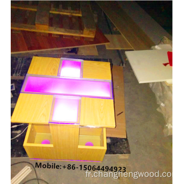 Vente chaude petite table basse mobile avec lumière LED